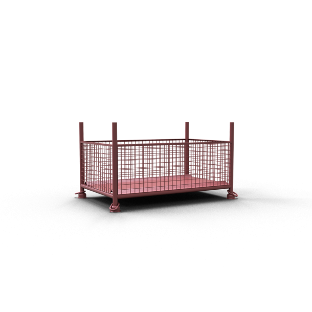 Mesh box pallet | 1,43m x 0,87m x 0,70m | painted | with closed hook